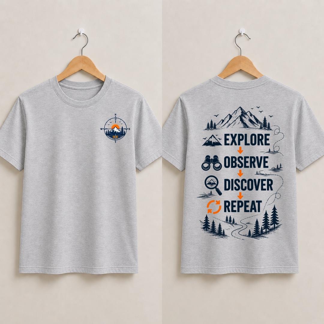 Explore.Observe.Discover.Repeat Half Sleeve T-Shirt