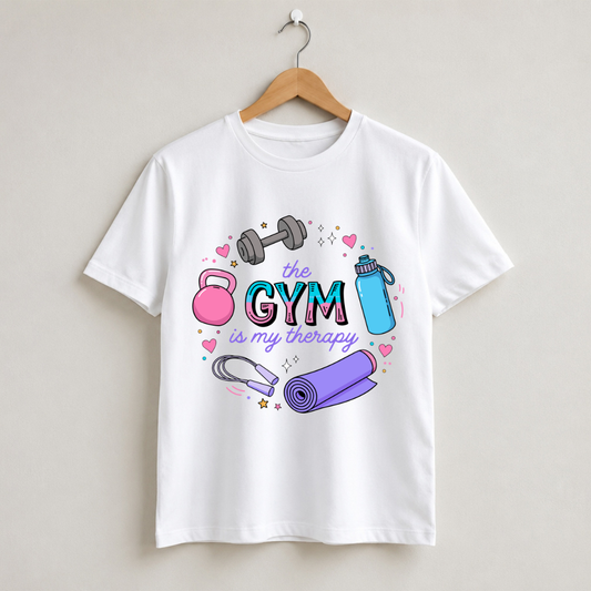 The Gym Is My Therapy Half Sleeve T-Shirt