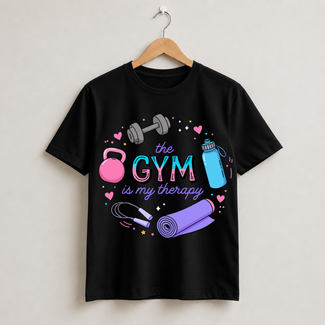The Gym Is My Therapy Half Sleeve T-Shirt