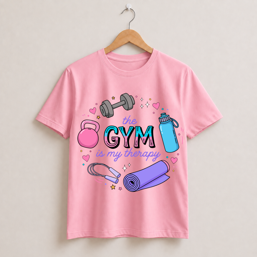 The Gym Is My Therapy Half Sleeve T-Shirt