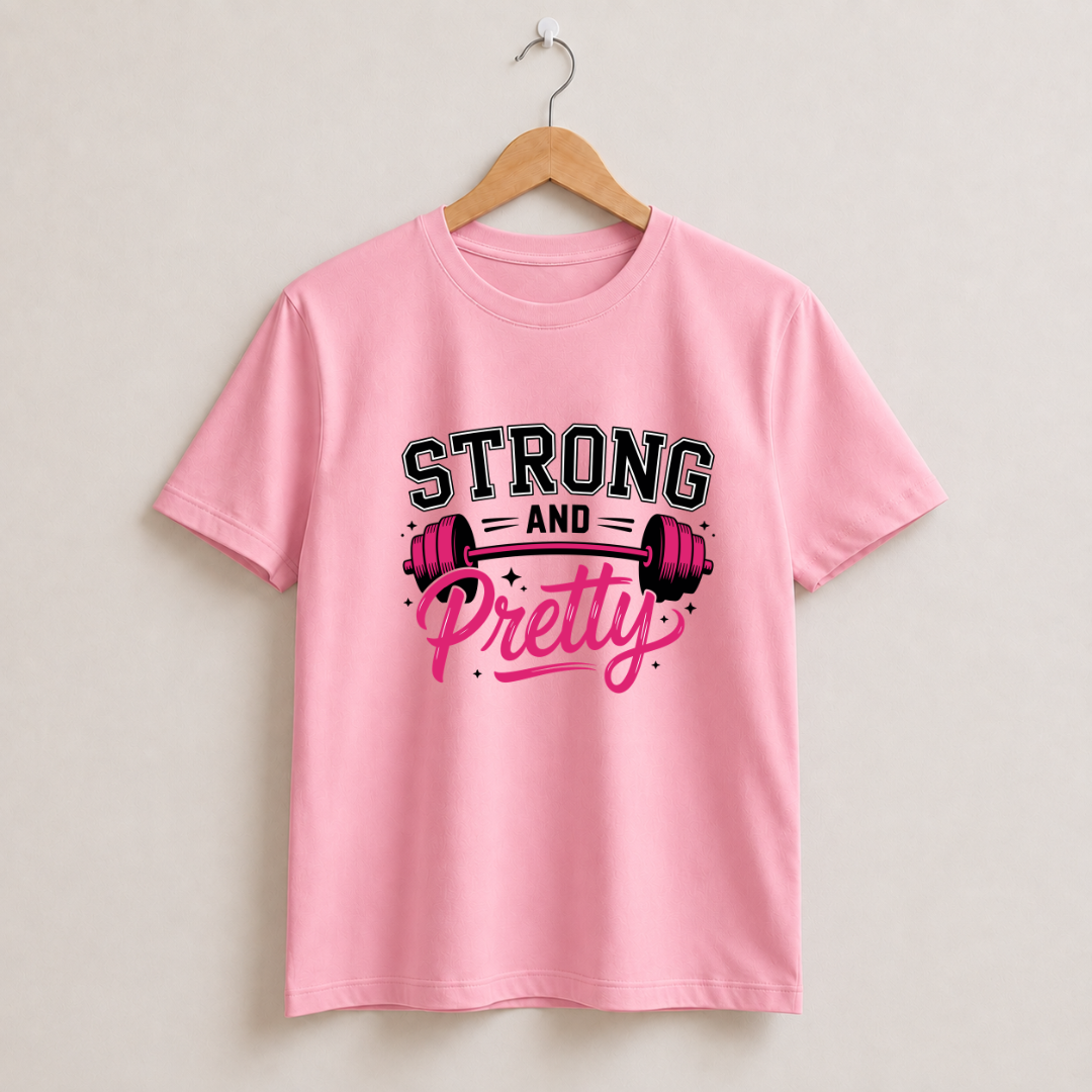 Strong And Pretty Half Sleeve T-Shirt