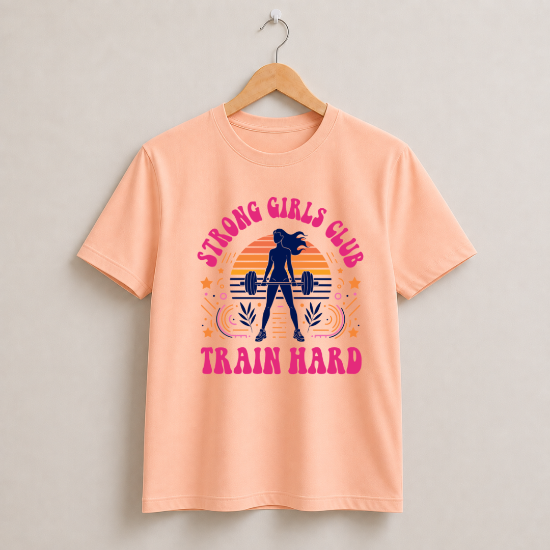 Strong Girls Club Train Hard Half Sleeve T-Shirt