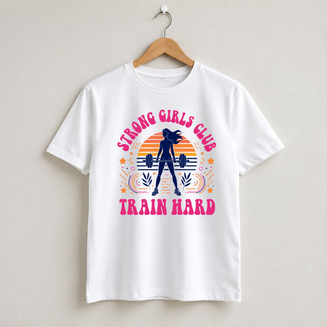Strong Girls Club Train Hard Half Sleeve T-Shirt