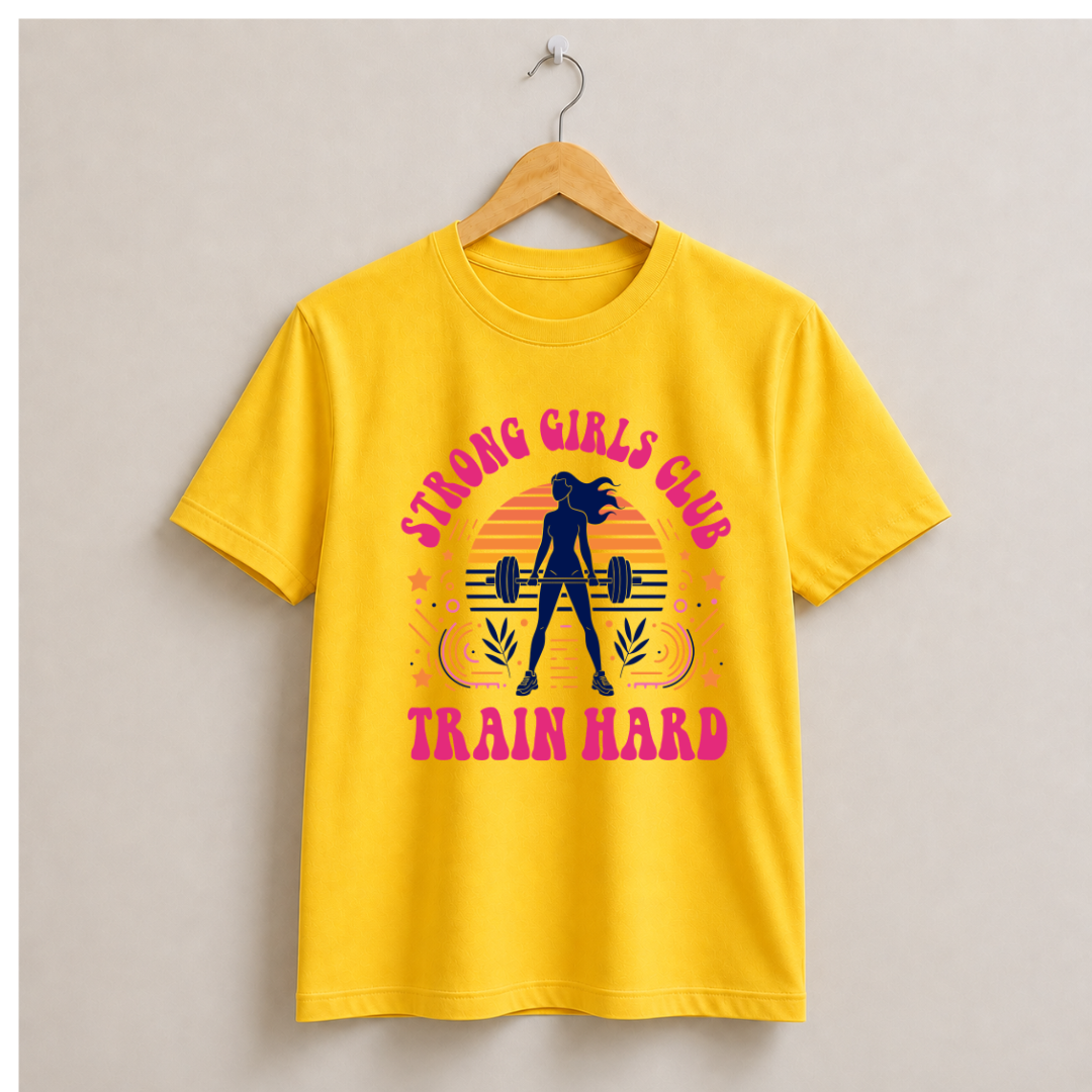 Strong Girls Club Train Hard Half Sleeve T-Shirt