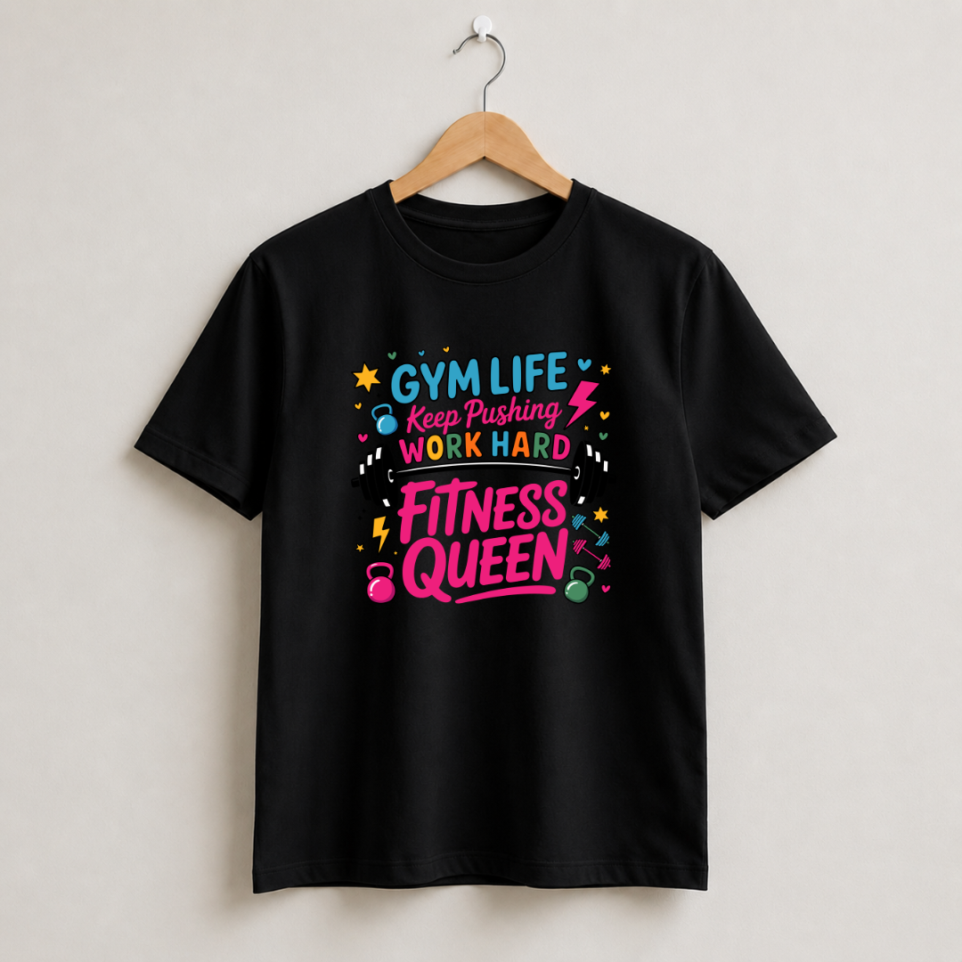 Fitness Queen Half Sleeve T-Shirt