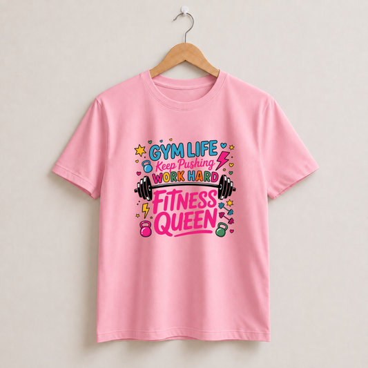 Fitness Queen Half Sleeve T-Shirt