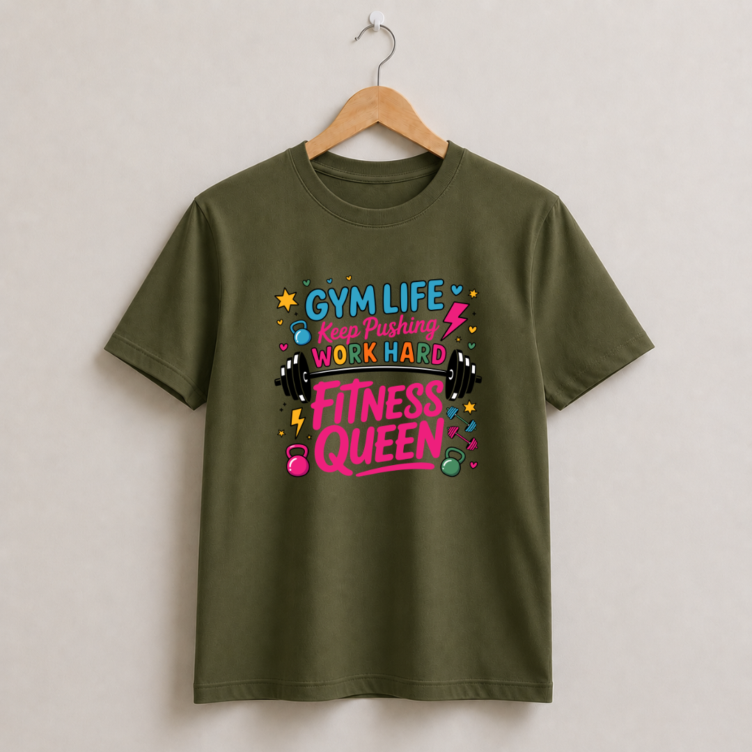 Fitness Queen Half Sleeve T-Shirt