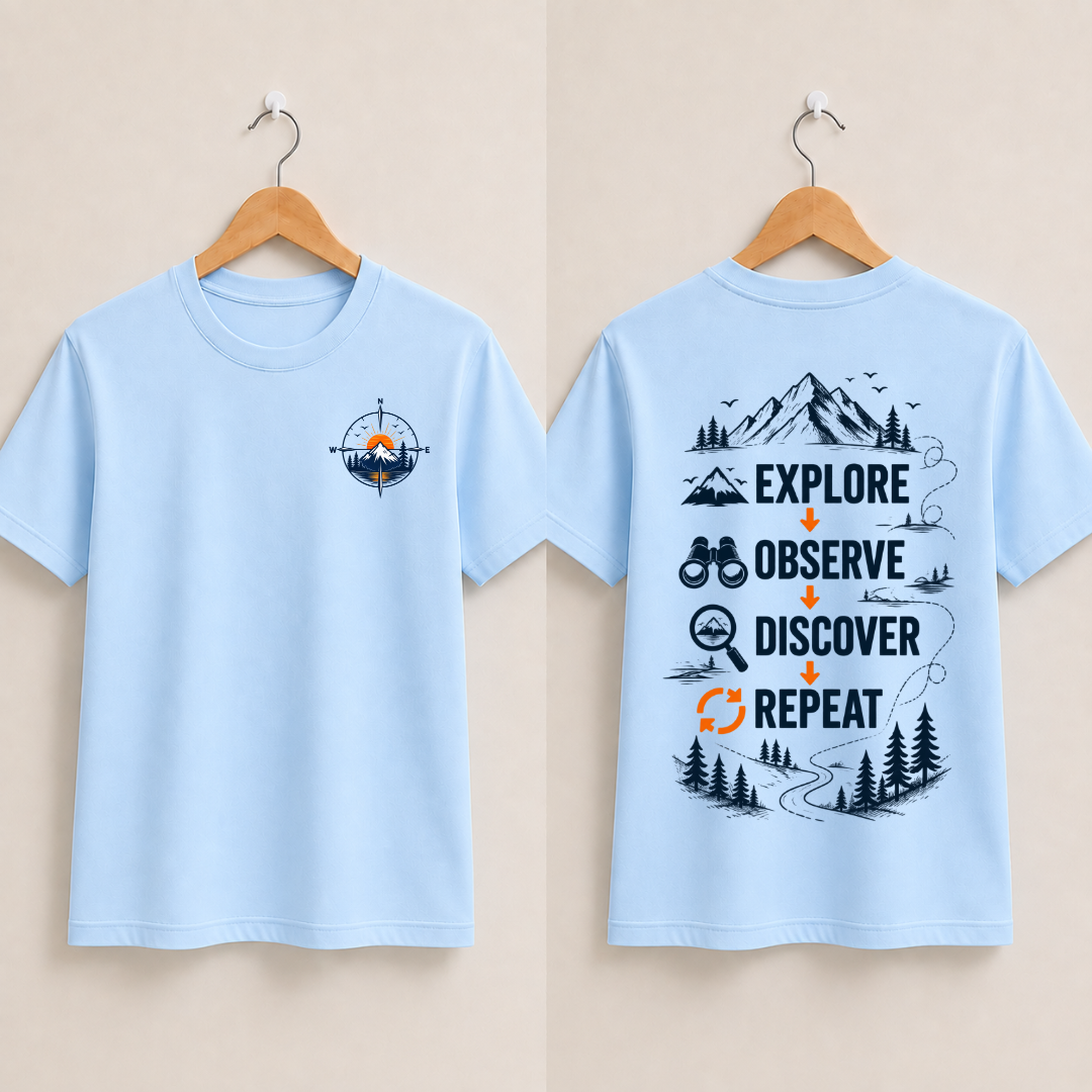 Explore.Observe.Discover.Repeat Half Sleeve T-Shirt
