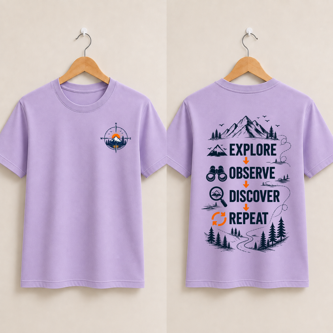Explore.Observe.Discover.Repeat Half Sleeve T-Shirt