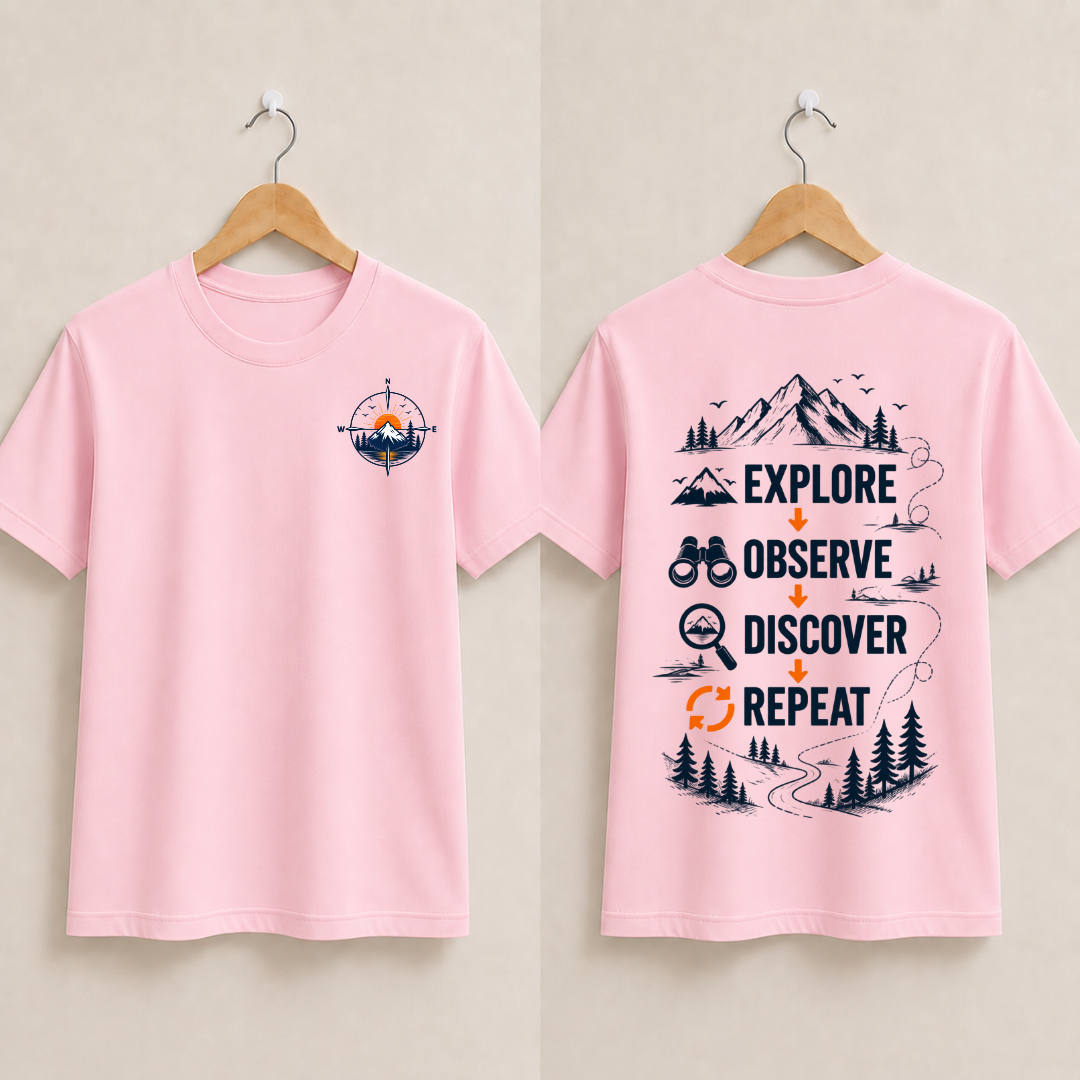 Explore.Observe.Discover.Repeat Half Sleeve T-Shirt