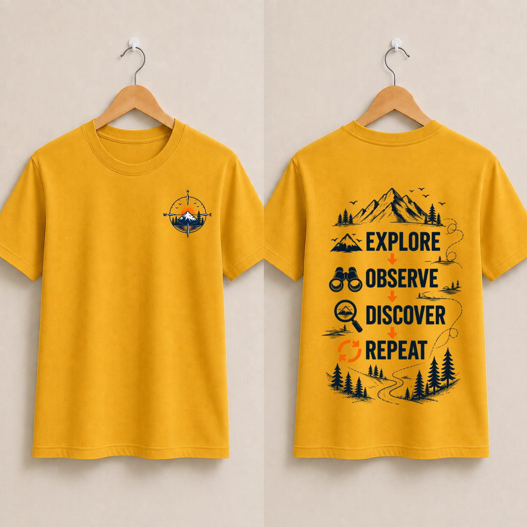 Explore.Observe.Discover.Repeat Half Sleeve T-Shirt