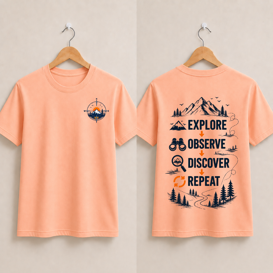 Explore.Observe.Discover.Repeat Half Sleeve T-Shirt