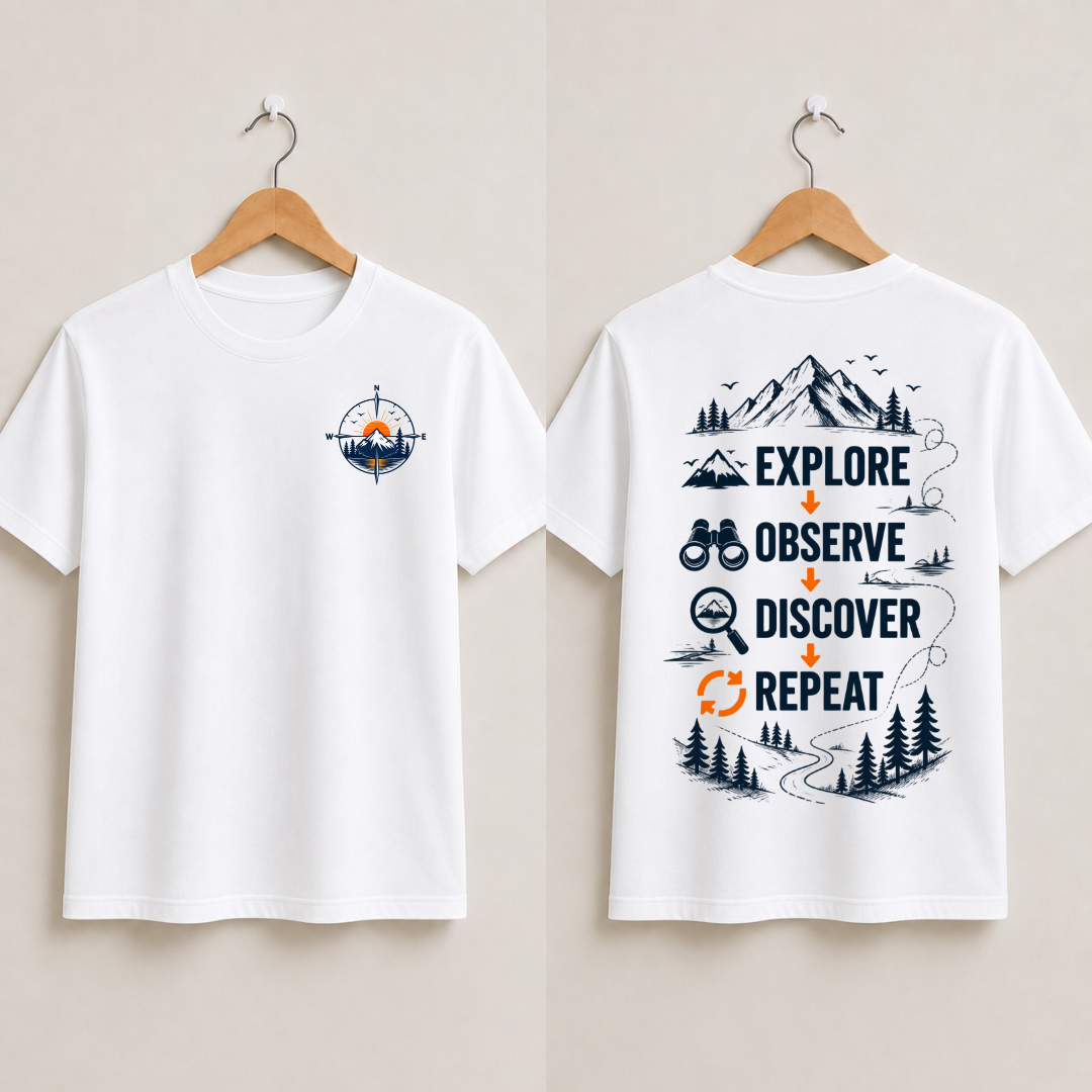 Explore.Observe.Discover.Repeat Half Sleeve T-Shirt