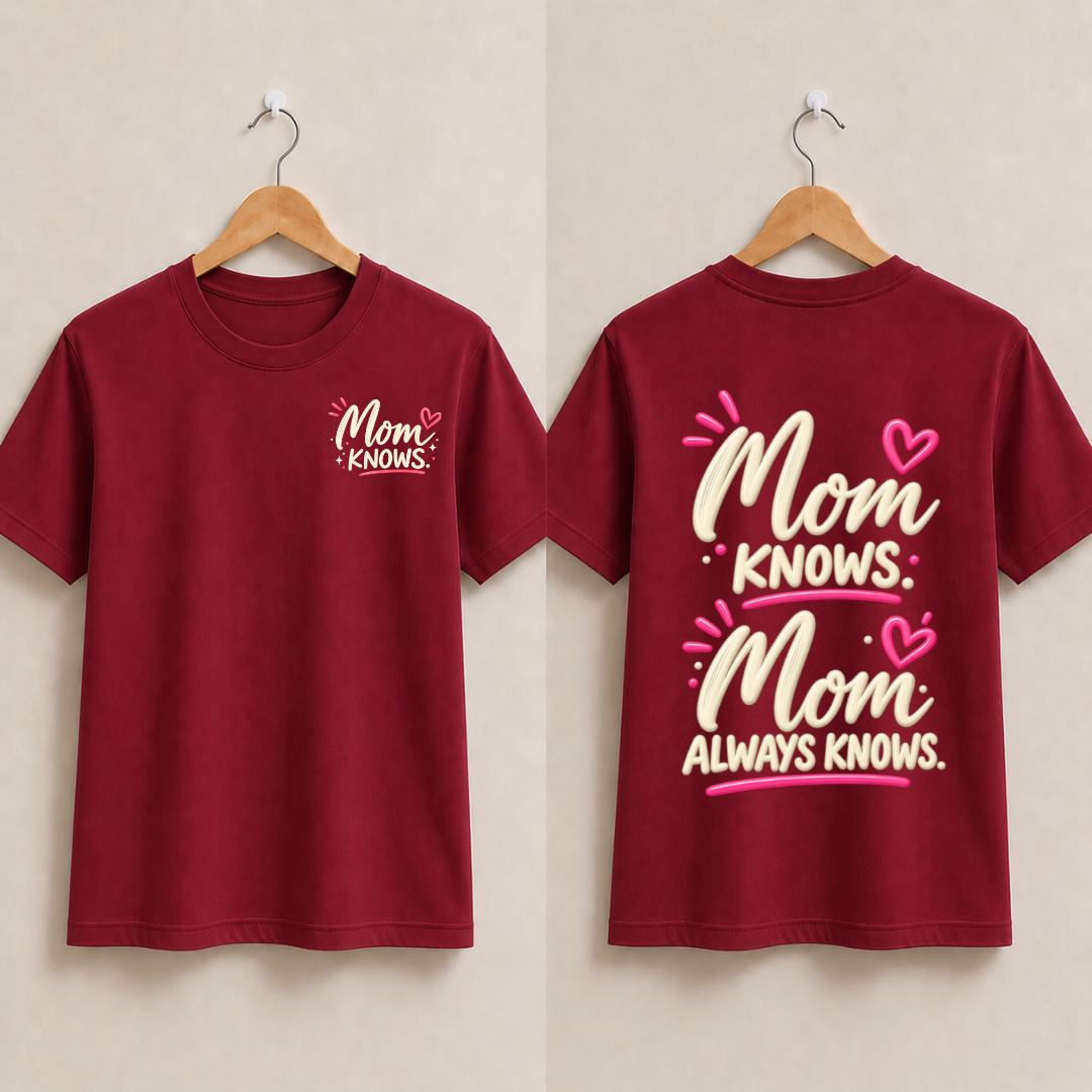 Mom Knows Mom Always Knows Half Sleeve T-Shirt
