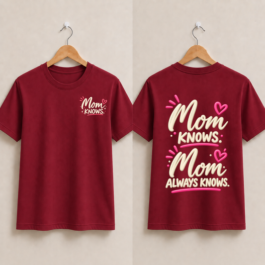 Mom Knows Mom Always Knows Half Sleeve T-Shirt
