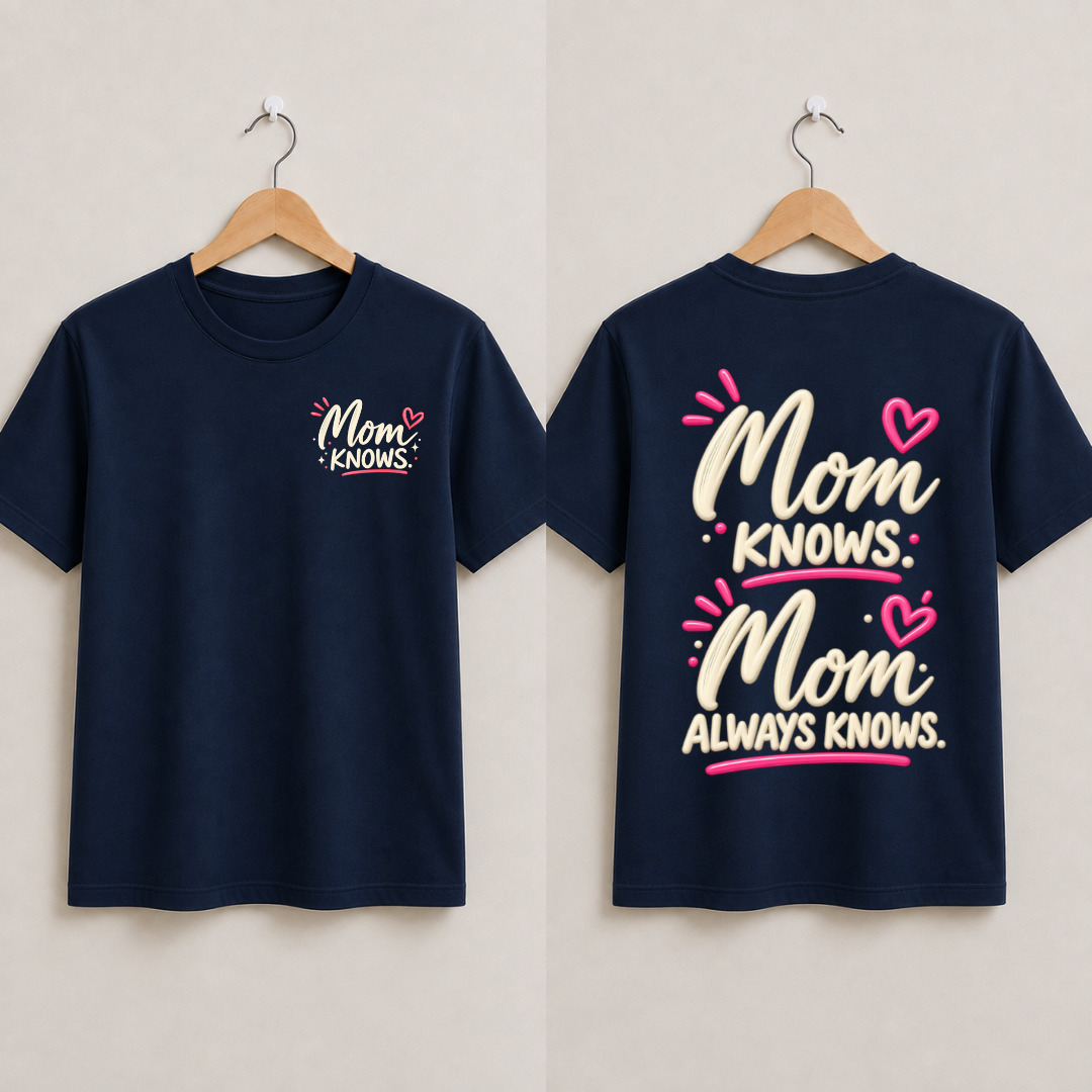 Mom Knows Mom Always Knows Half Sleeve T-Shirt
